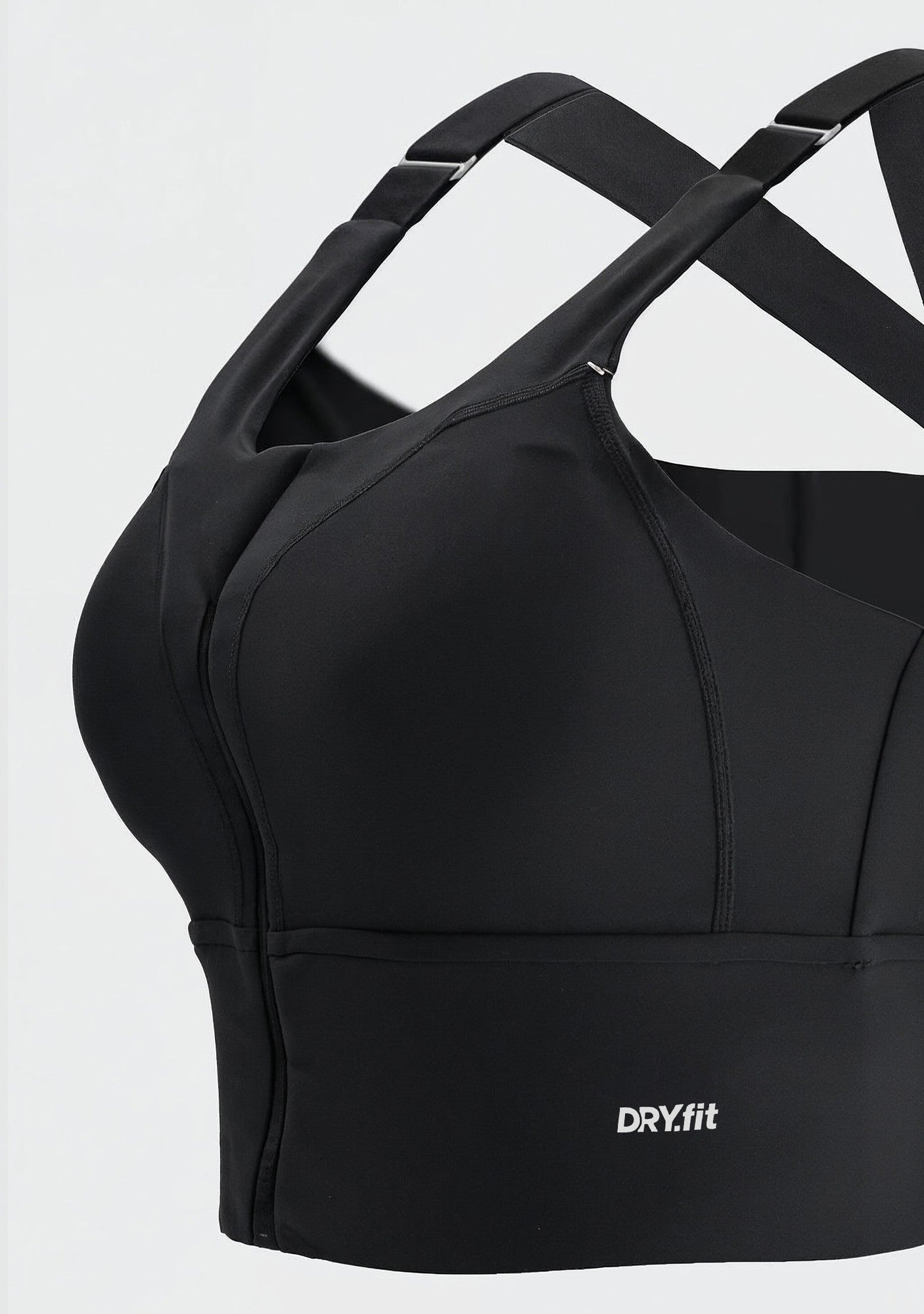 Doe High Support Adjustable Sports Bra - Black