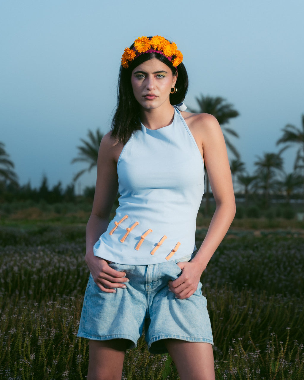 Light Blue Halter Top