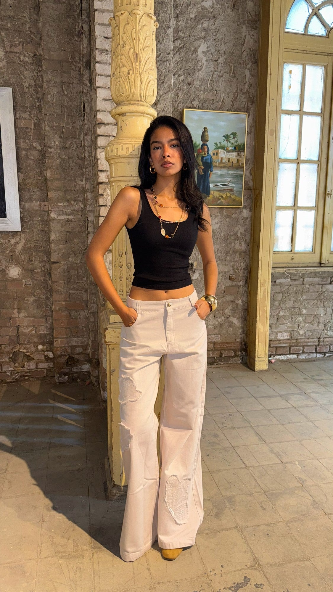 Blooming Strength Beige Pants