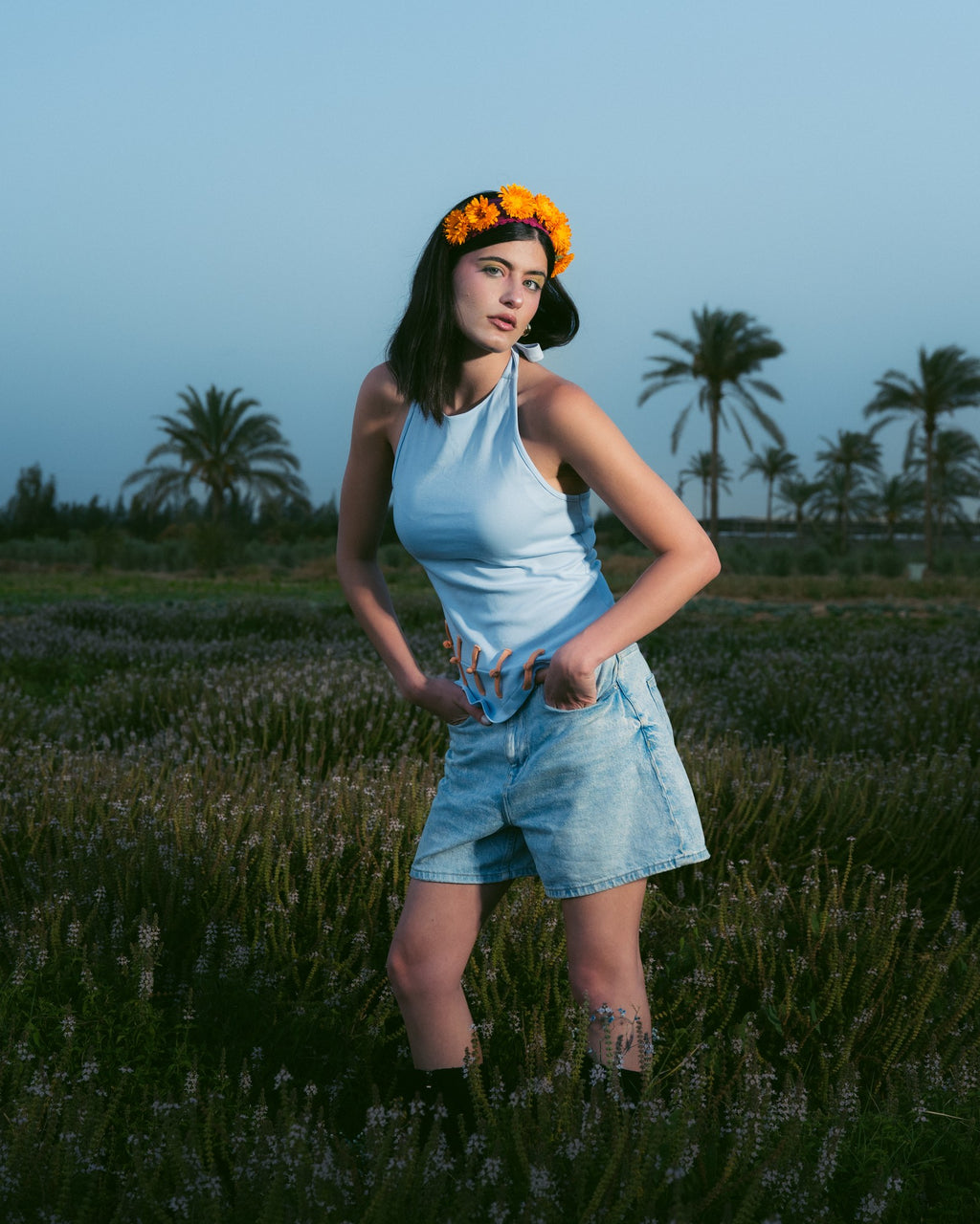 Light Blue Halter Top