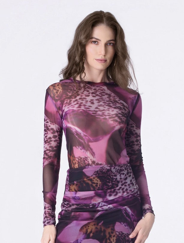 Orchid Leopard Mesh Shirt