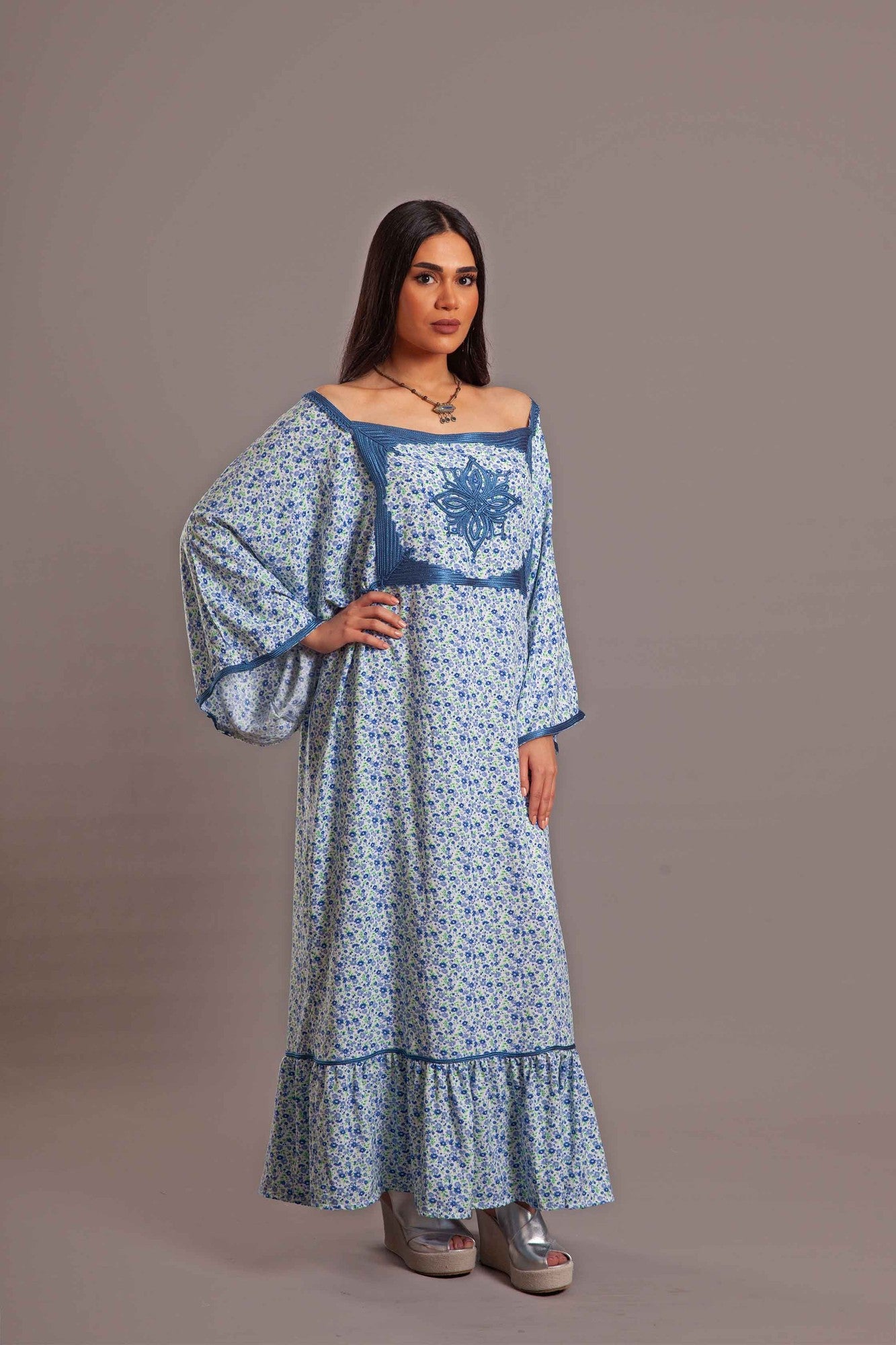 Blue cotton dress